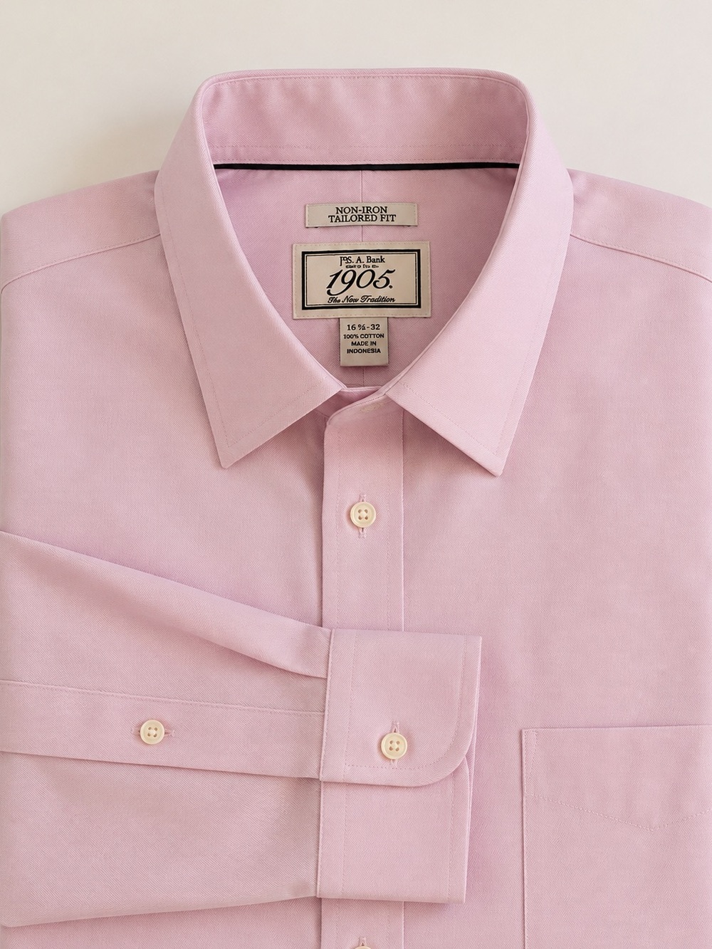 Jos. A. Bank 1905 Tailored Fit Dress Shirt Men’s 16.5 32 Pink Non-Iron